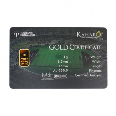 TERENGGANU FC x KAHARO Collection 2023 | 999.9 Goldbar (1.0g)